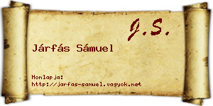 Járfás Sámuel névjegykártya